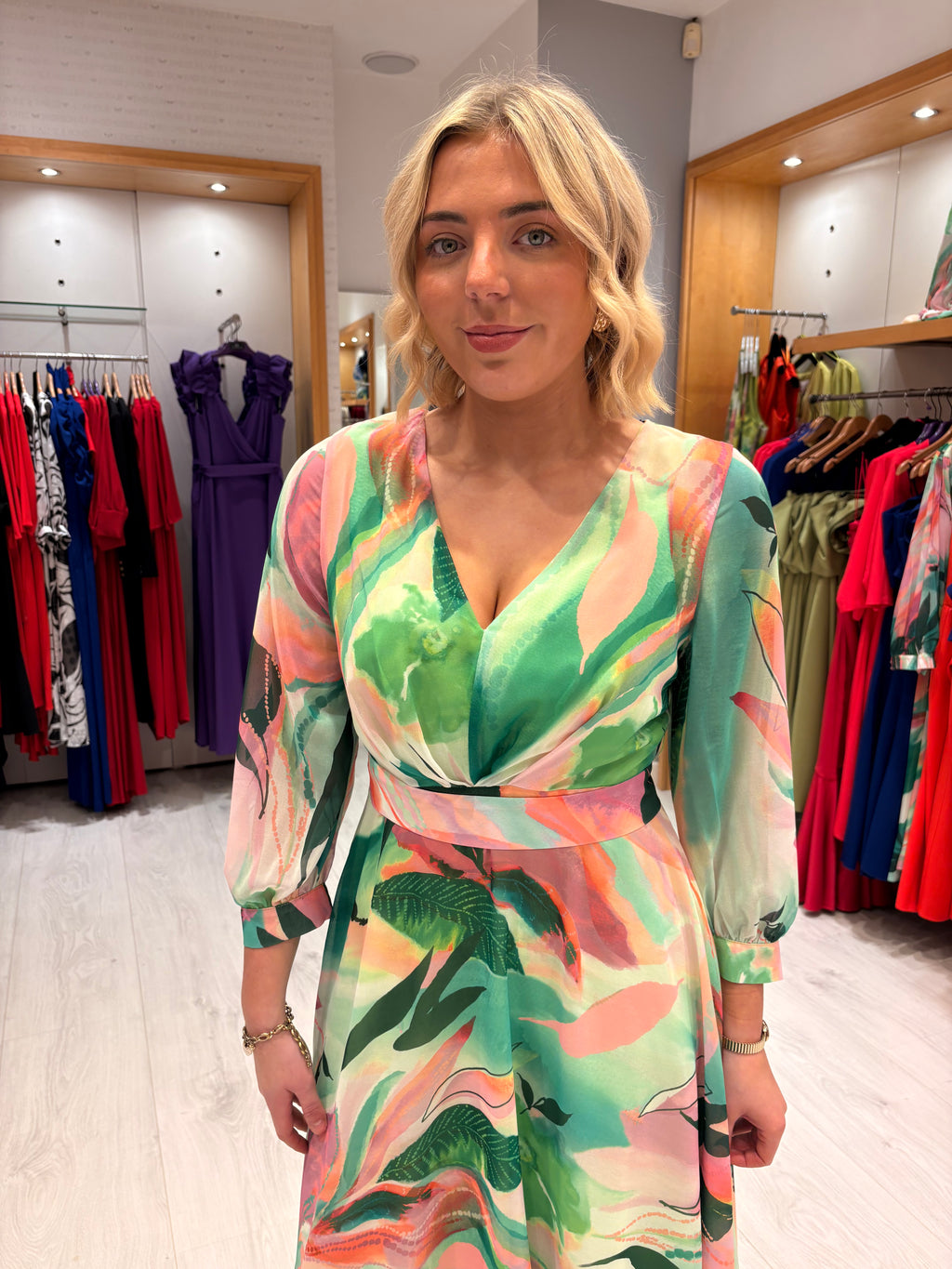 Moncho Heredia Green Print Dress
