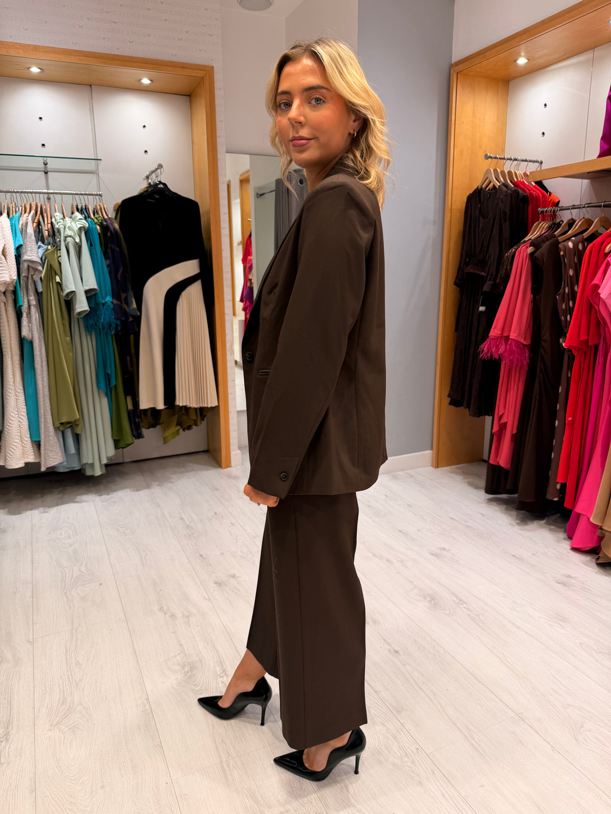 Soaked Chocolate Wide Crop Trouser