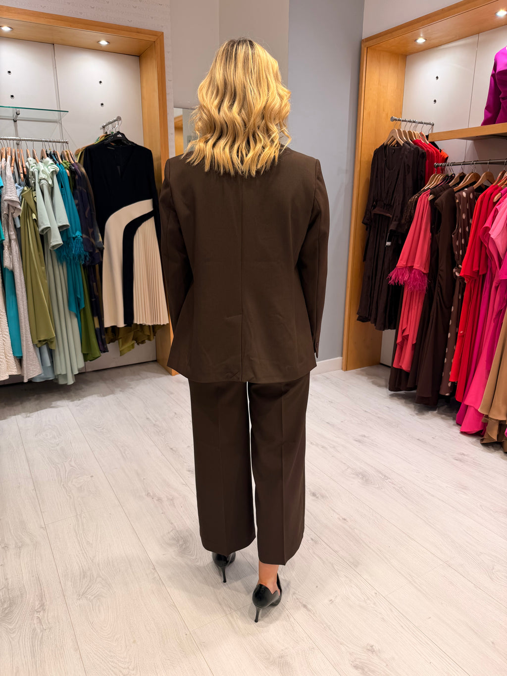 Soaked Chocolate Wide Crop Trouser