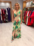 Moncho Heredia Maxi Green Print Dress