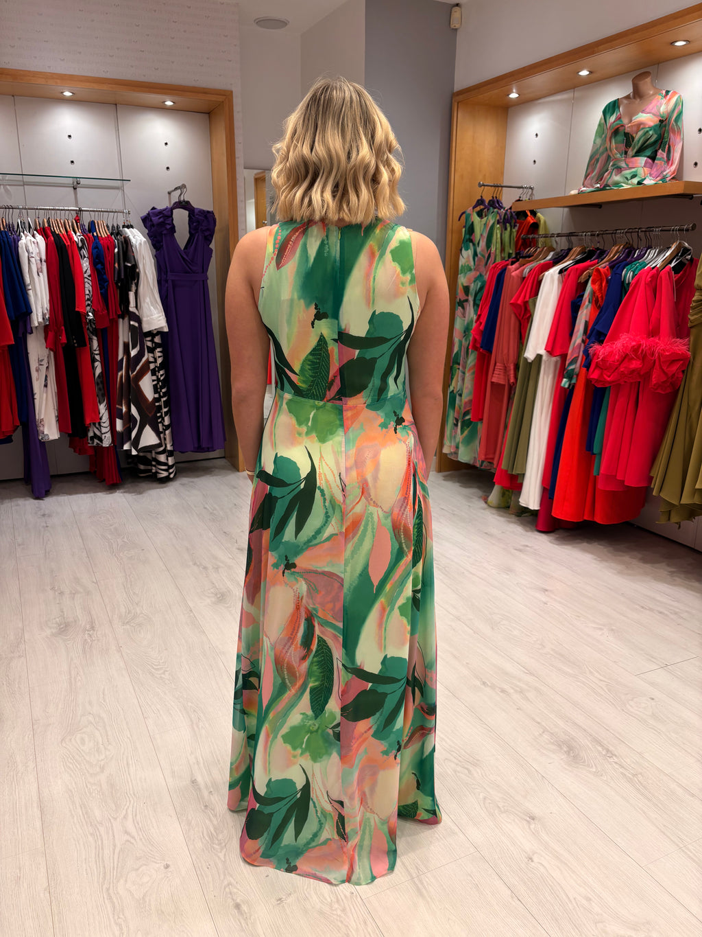 Moncho Heredia Maxi Green Print Dress