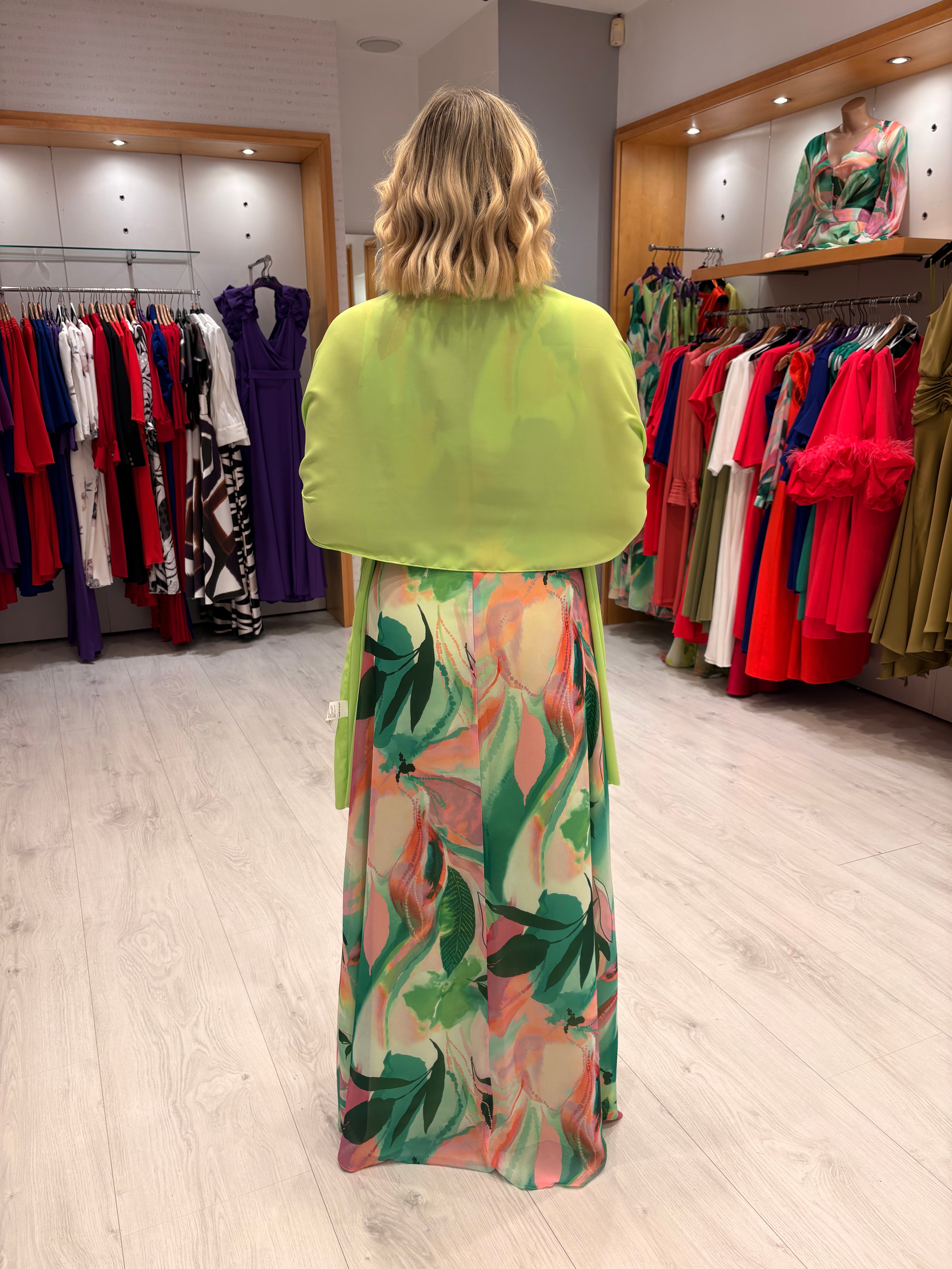 Moncho Heredia Maxi Green Print Dress