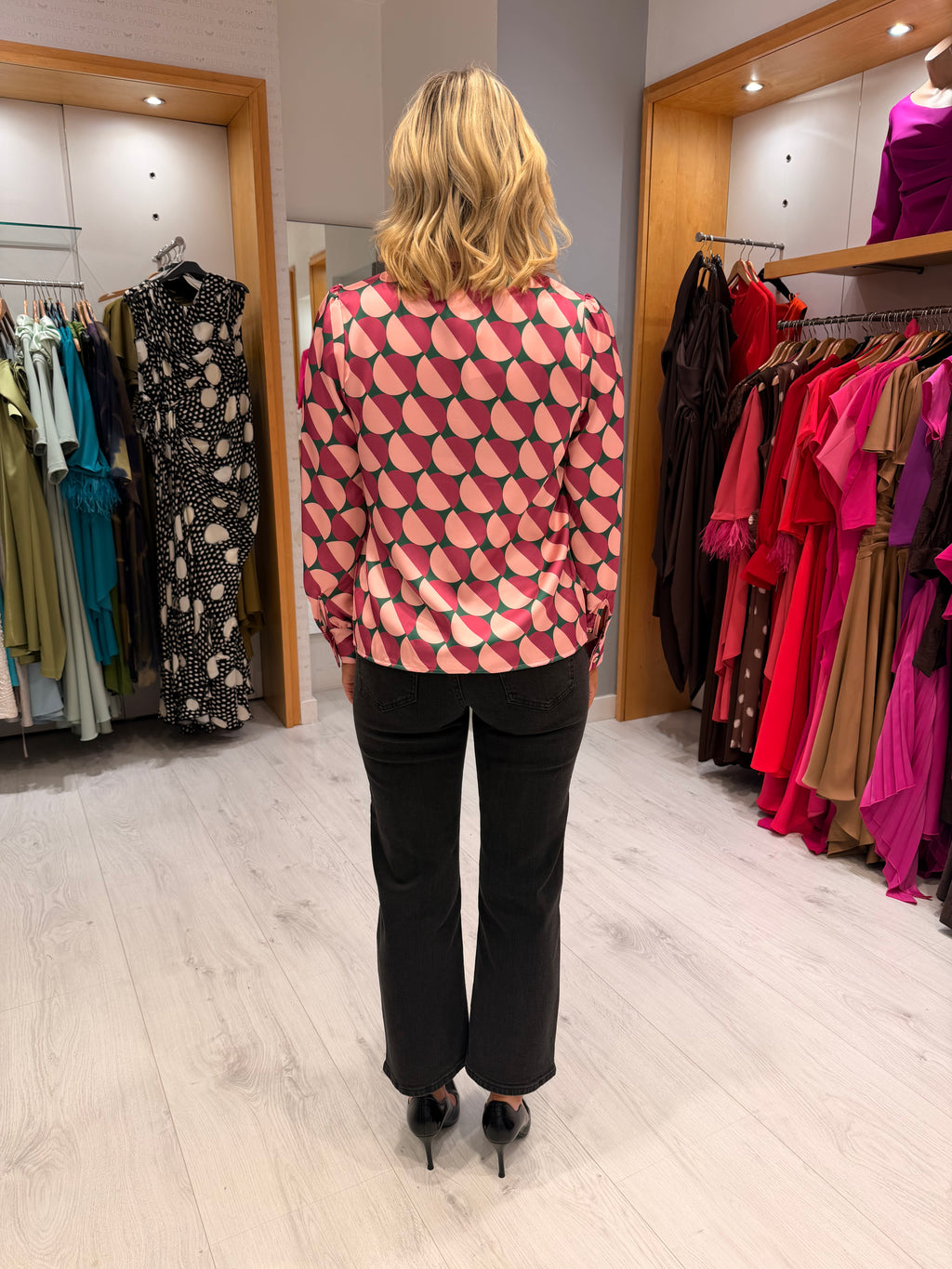 This Girls Curiosity Pink Geometric Print Blouse