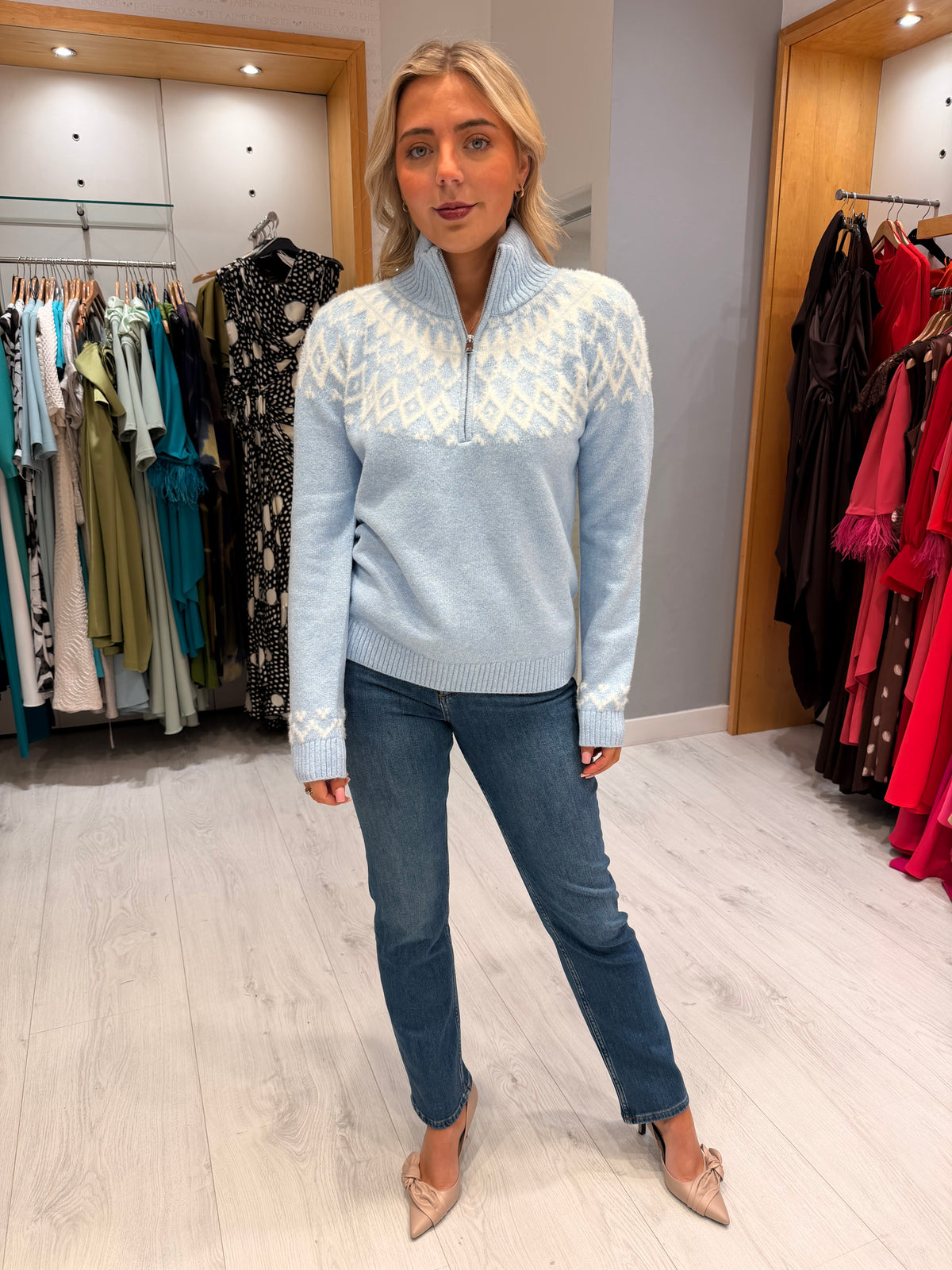 Hv Polo Baby Blue Zip Jumper