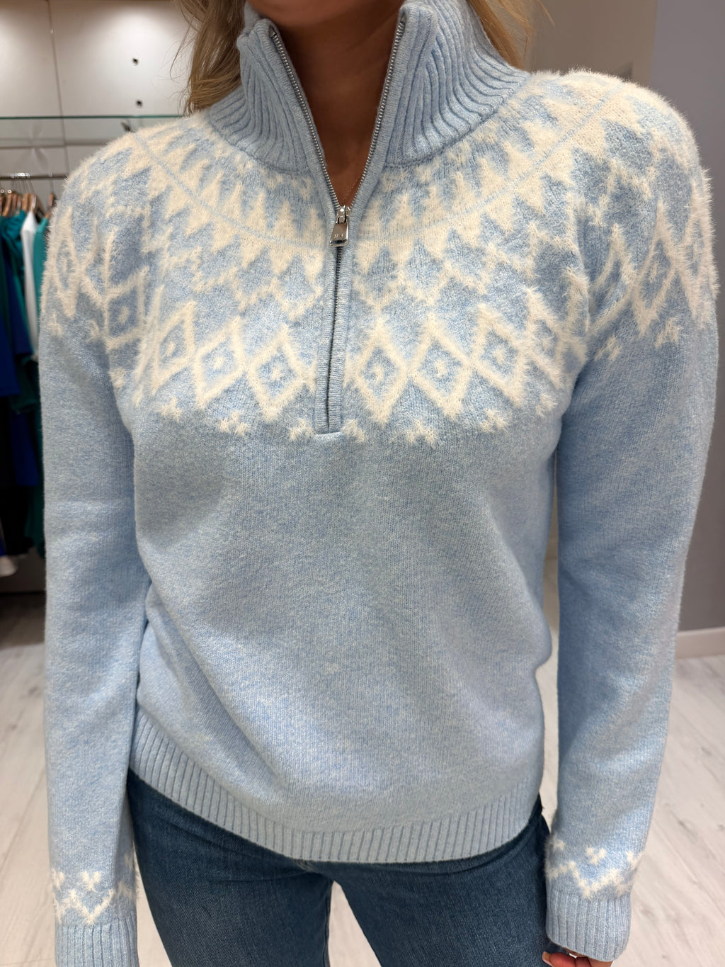 Hv Polo Baby Blue Zip Jumper