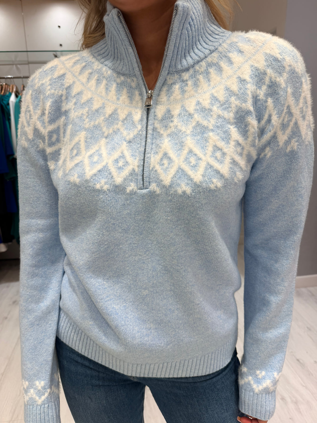 Hv Polo Baby Blue Zip Jumper