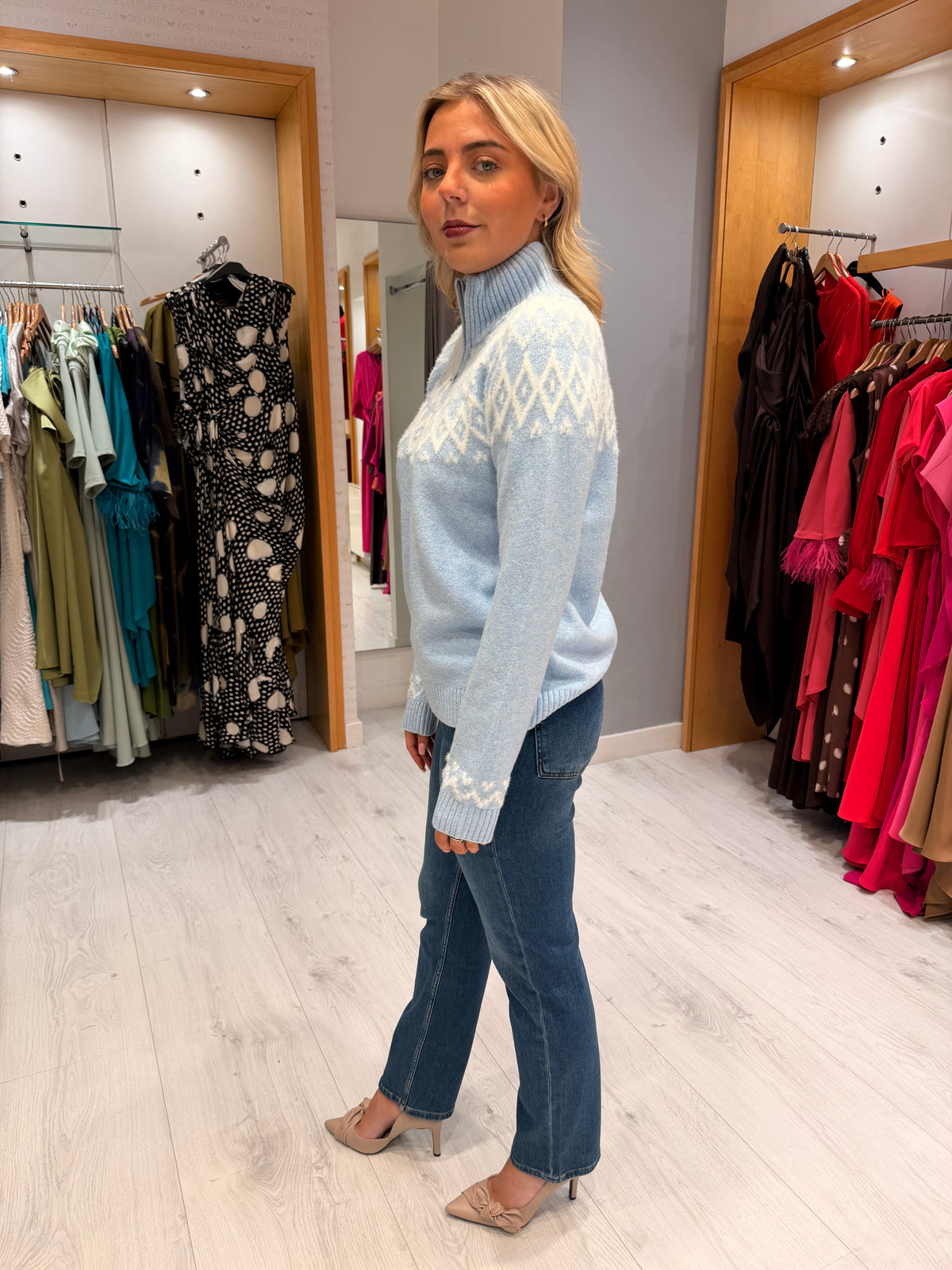 Hv Polo Baby Blue Zip Jumper