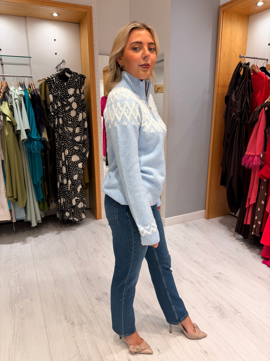 Hv Polo Baby Blue Zip Jumper
