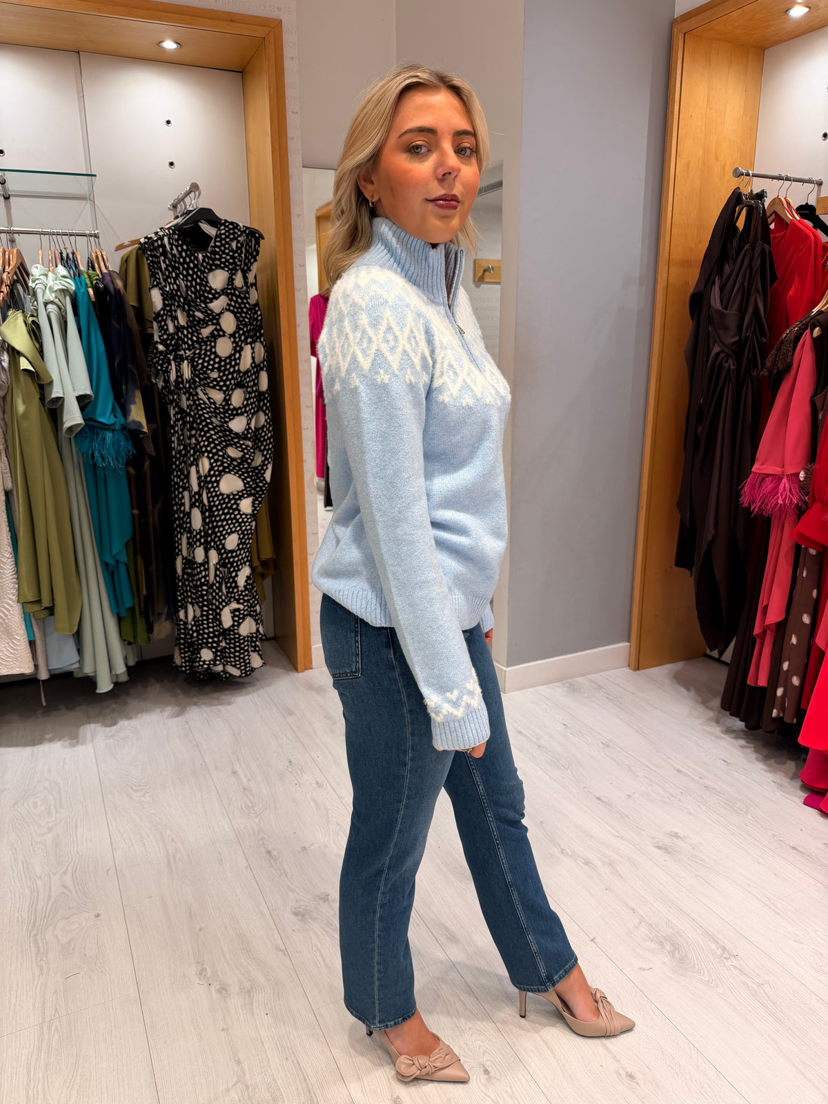 Hv Polo Baby Blue Zip Jumper