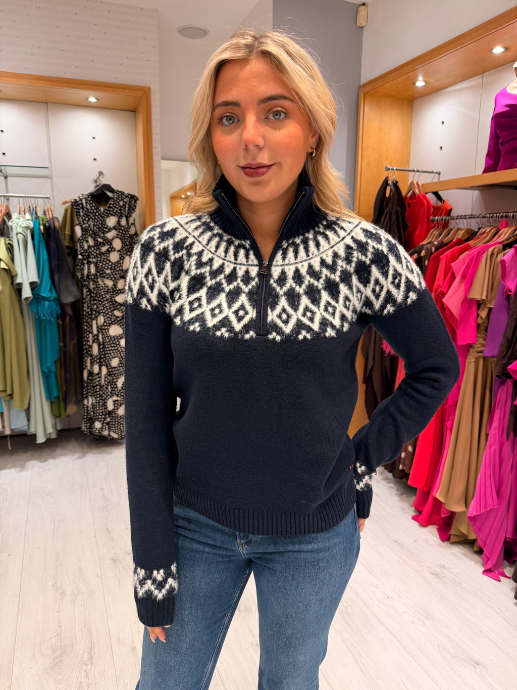 Hv Polo Navy Zip Jumper