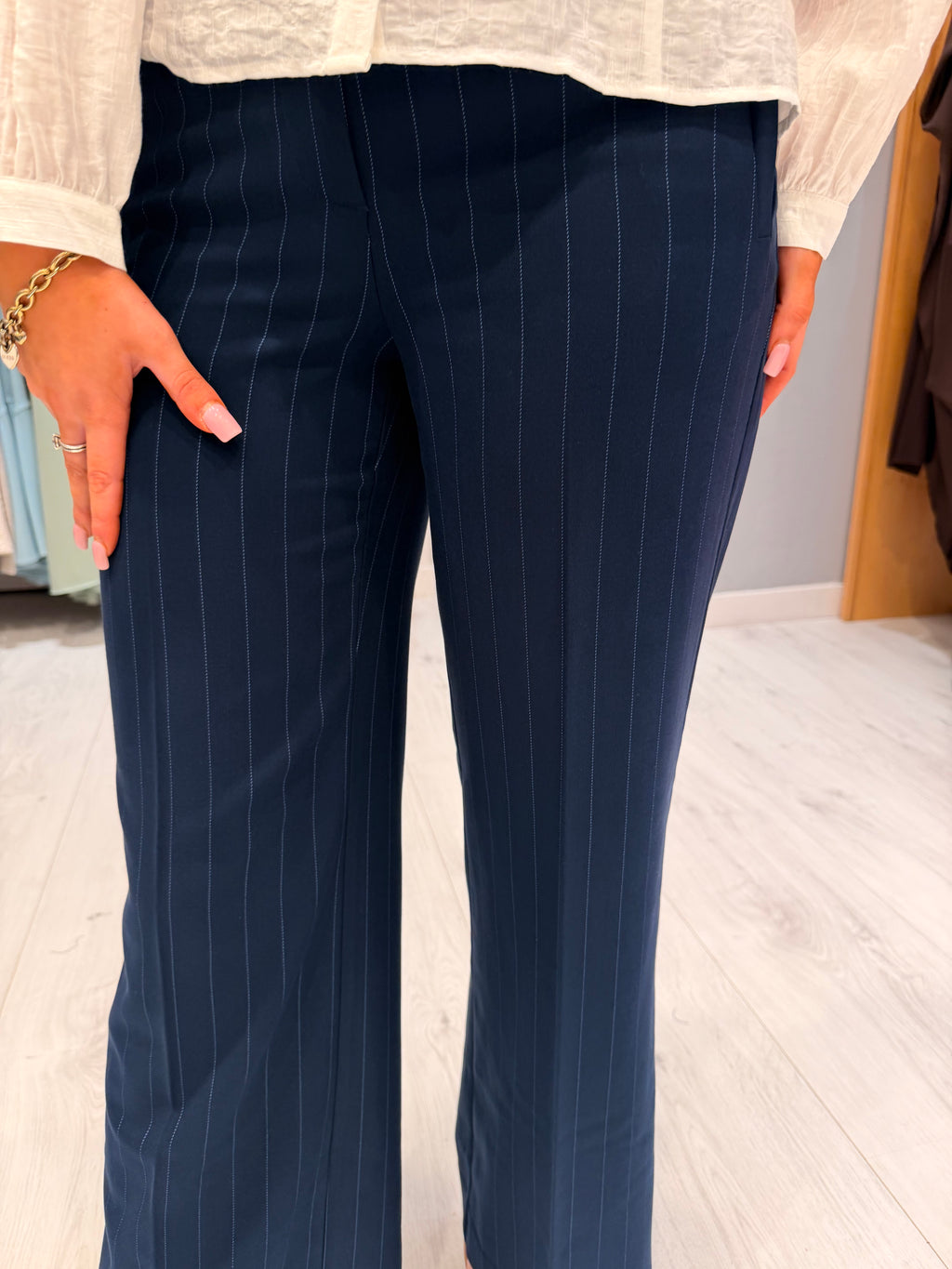 Co'Couture Navy Pinstripe Trouser
