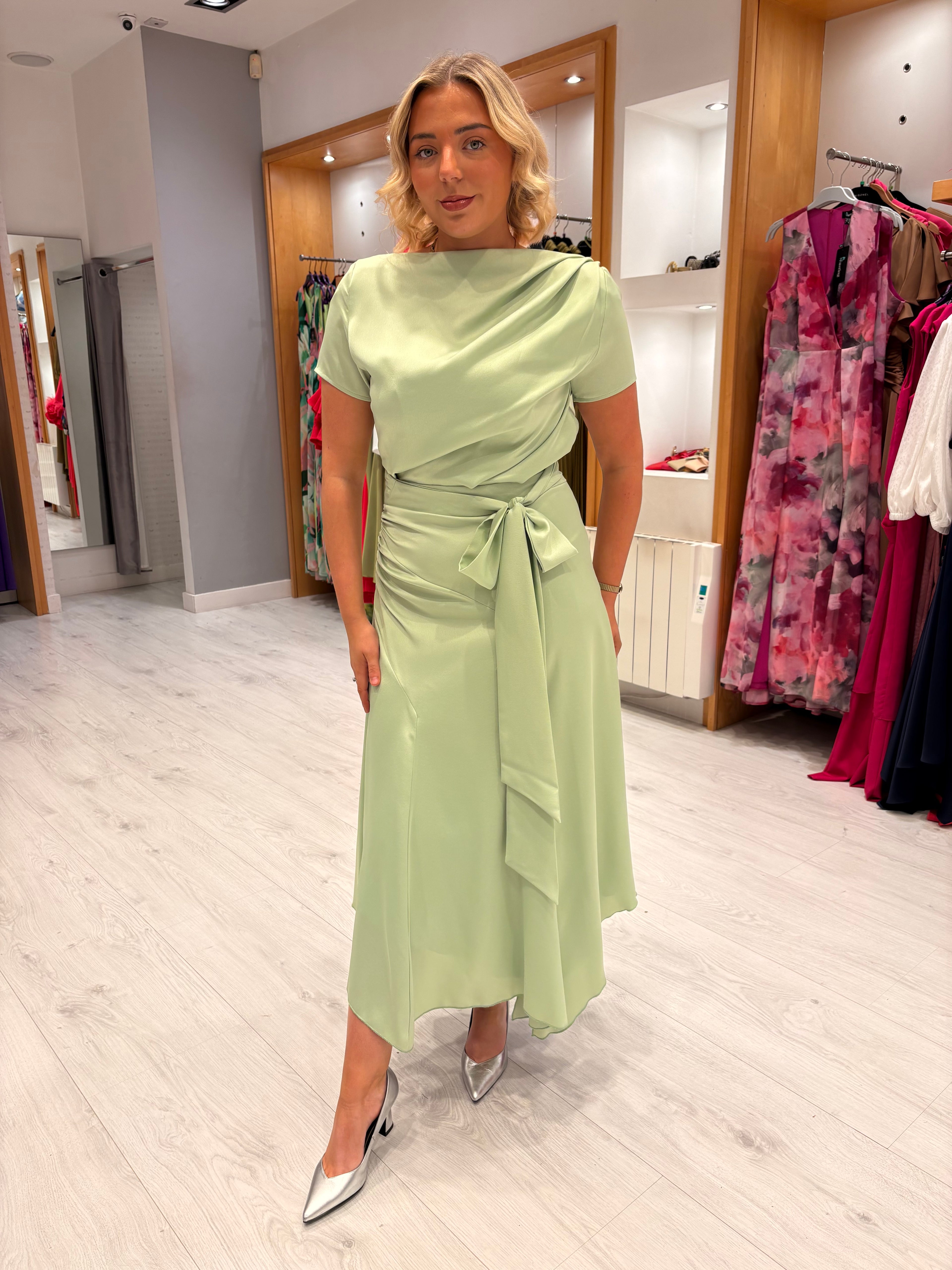 Kevan Jon Mint Dotty Dress