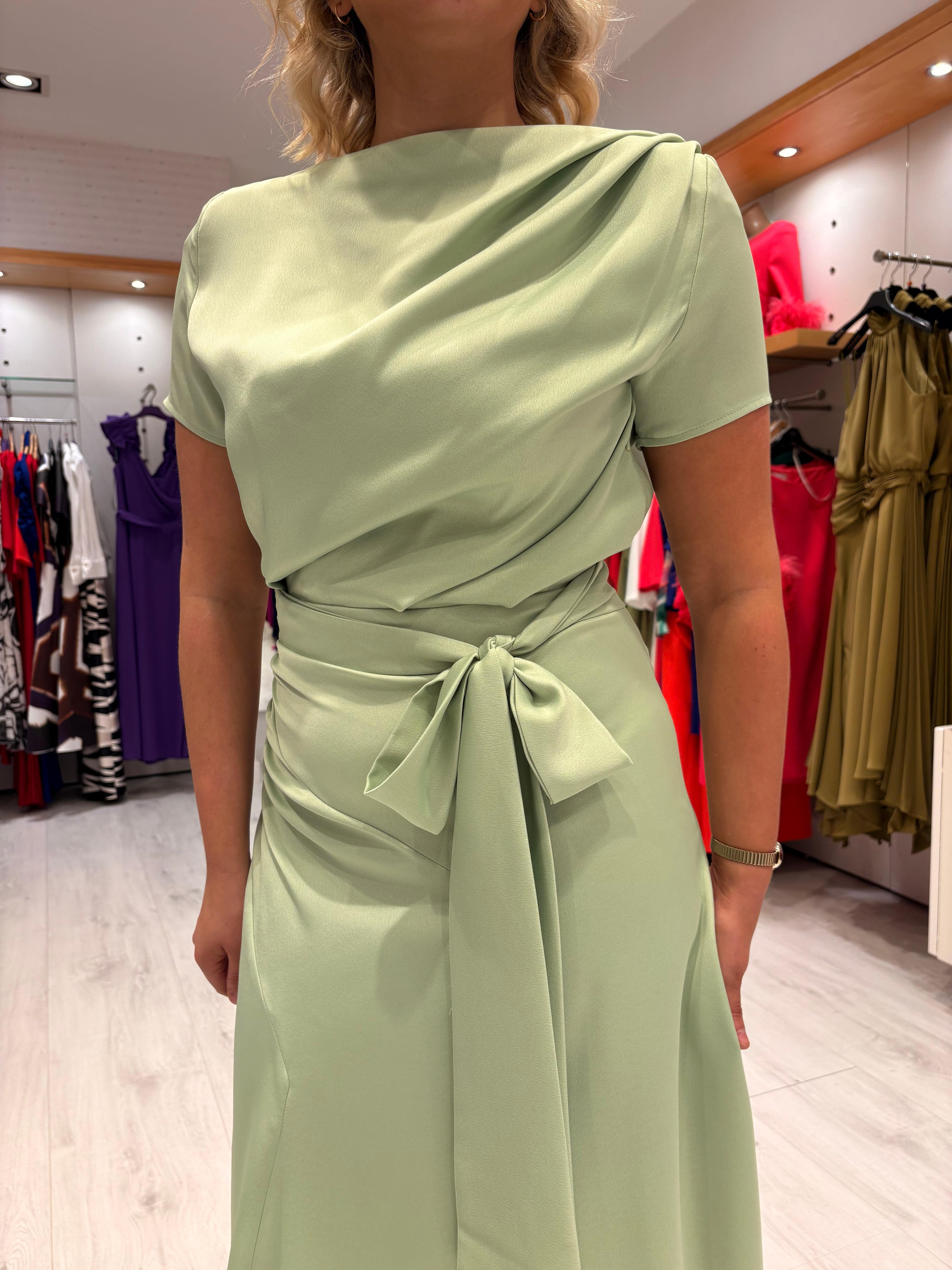 Kevan Jon Mint Dotty Dress
