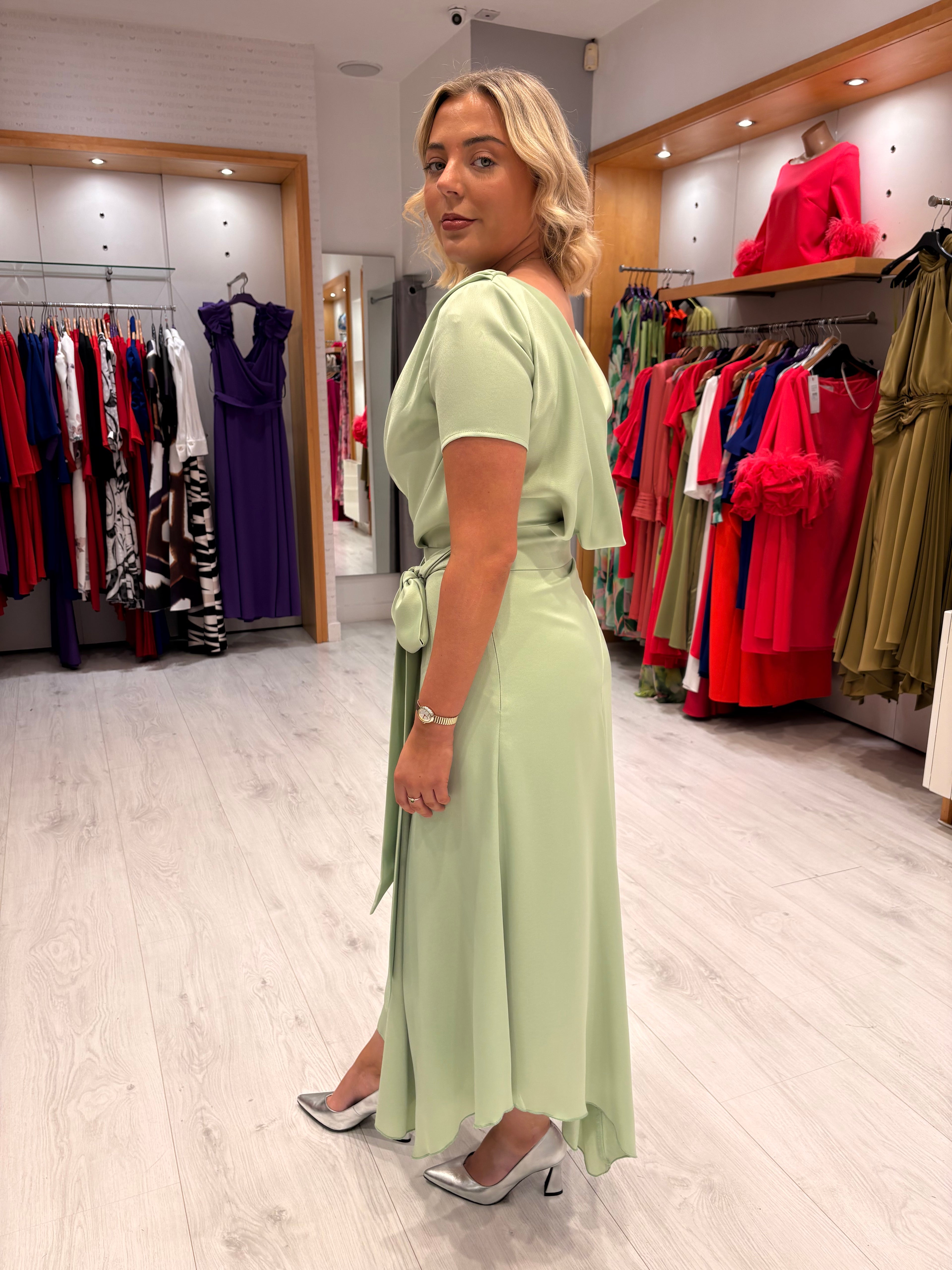 Kevan Jon Mint Dotty Dress