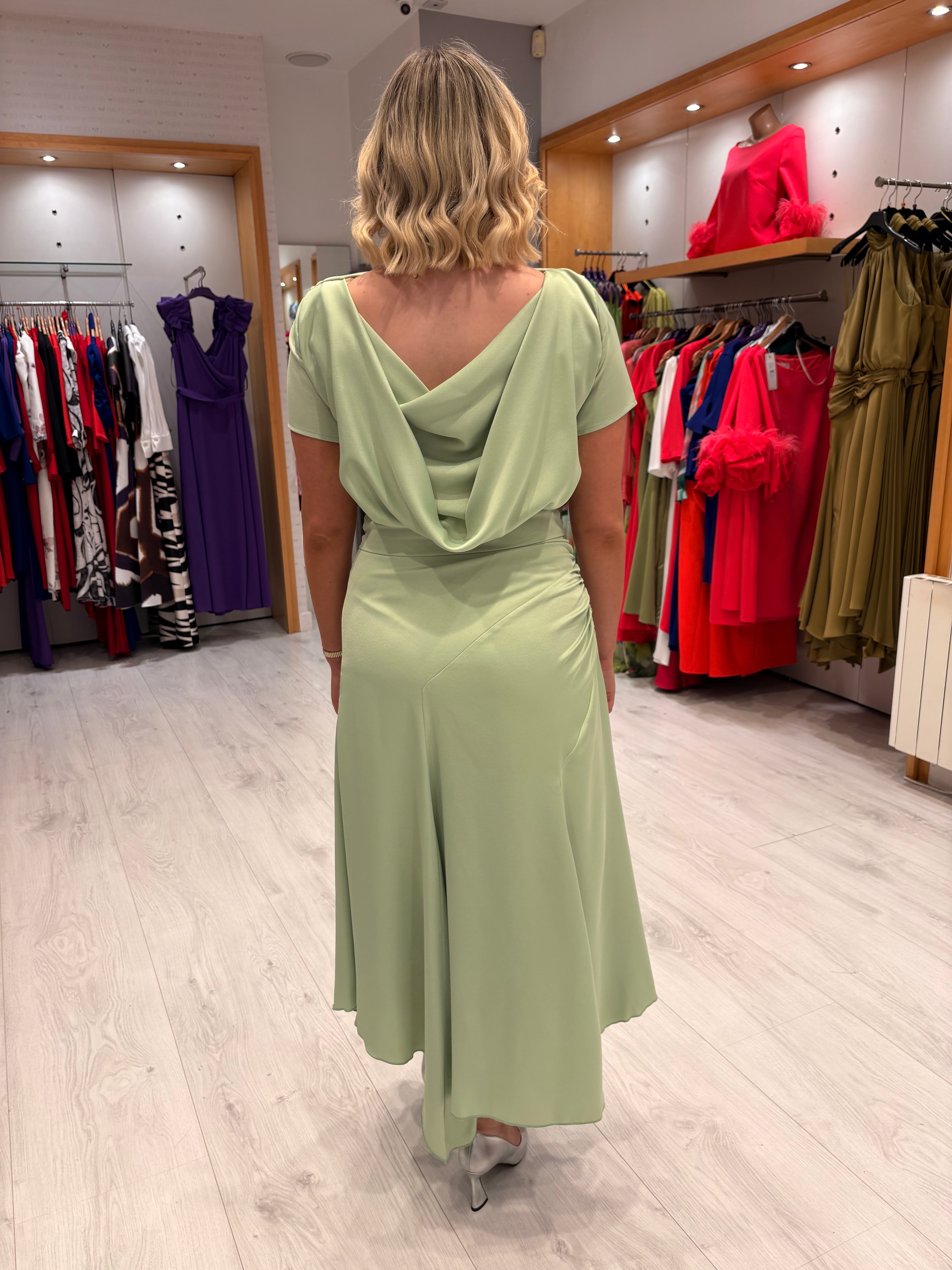 Kevan Jon Mint Dotty Dress