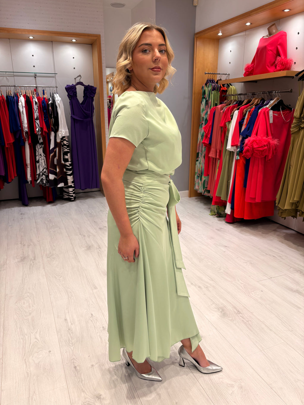 Kevan Jon Mint Dotty Dress