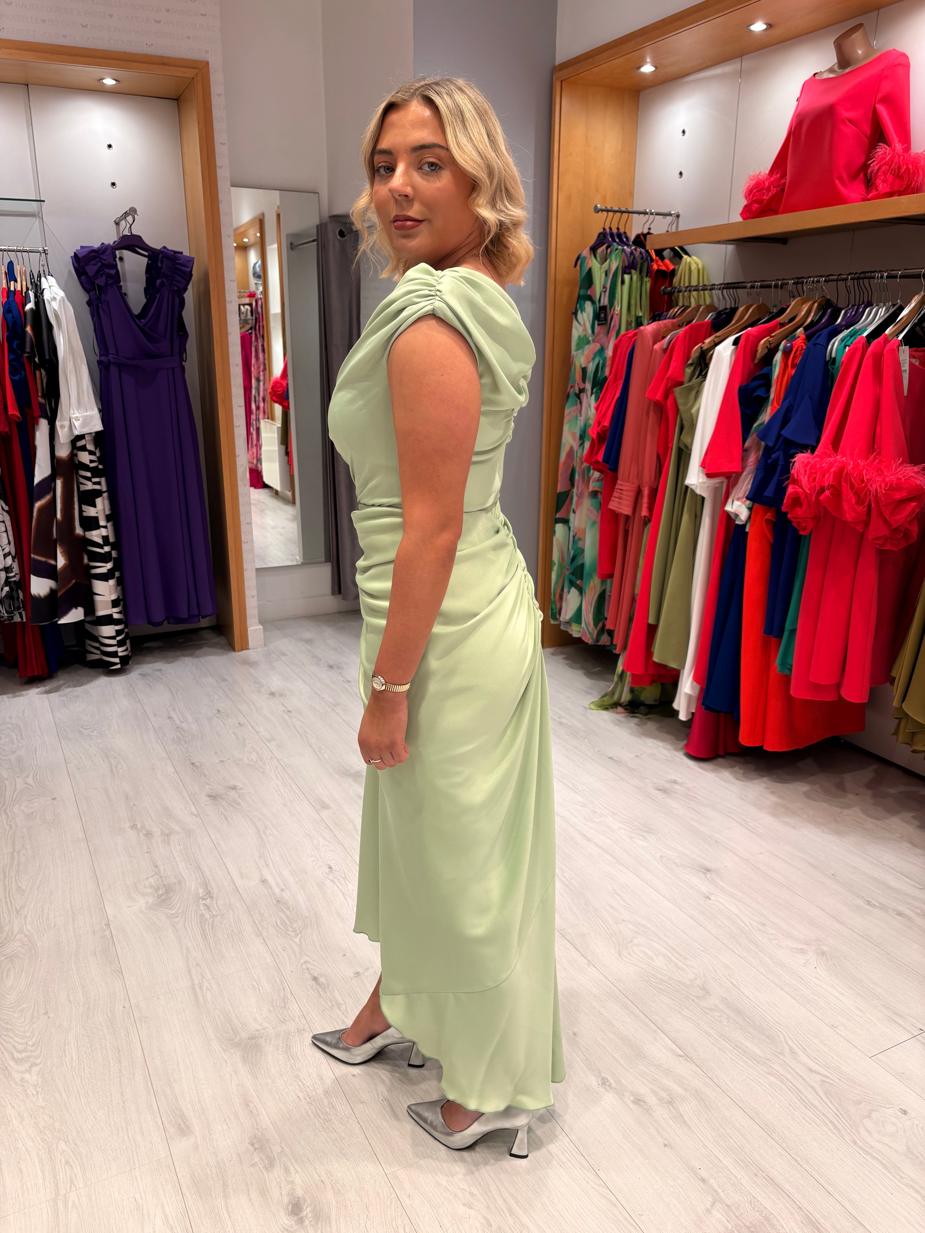 Kevan Jon Mint Eugenie Dress