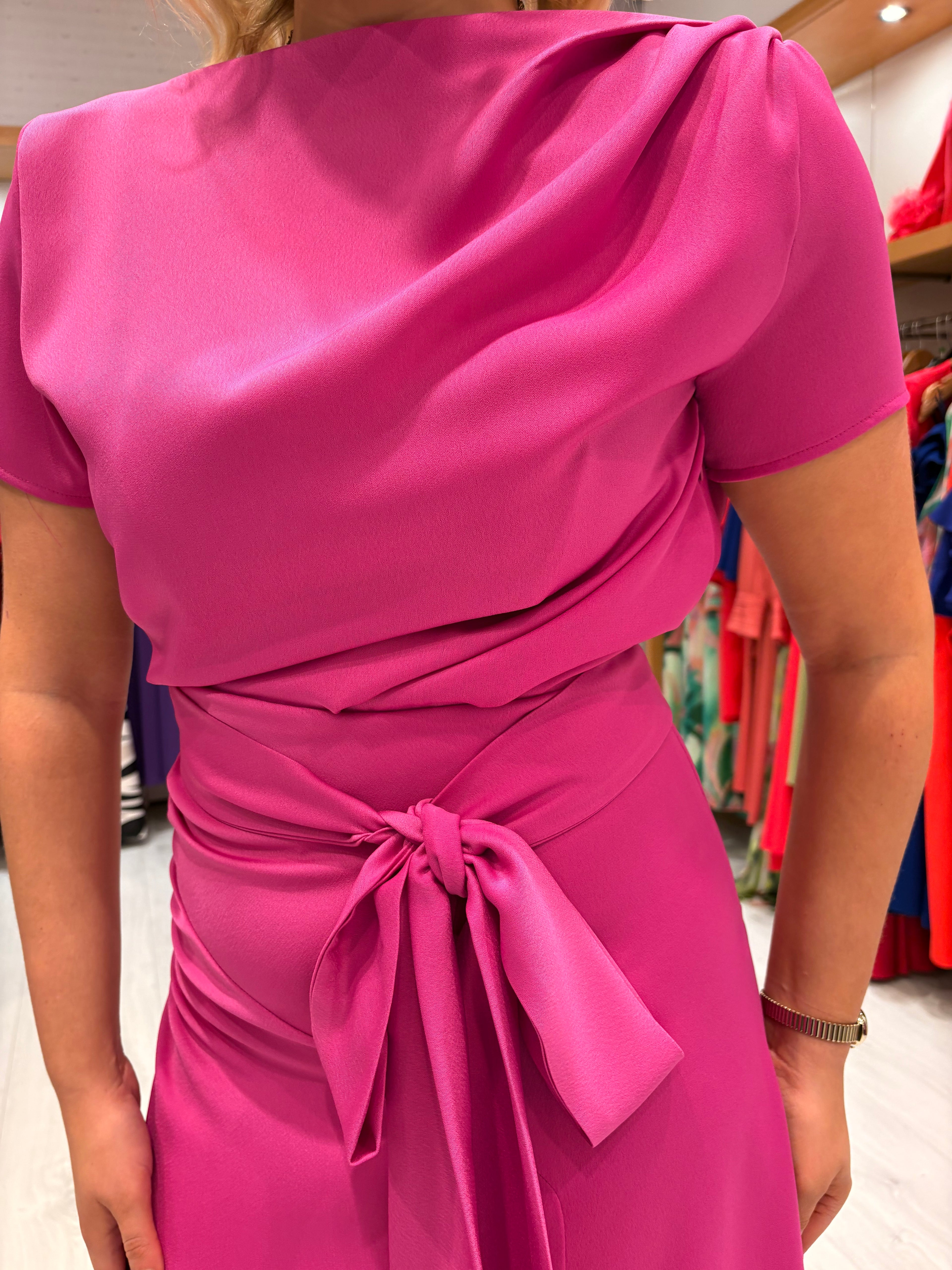 Kevan Jon Fuchsia Dotty Dress