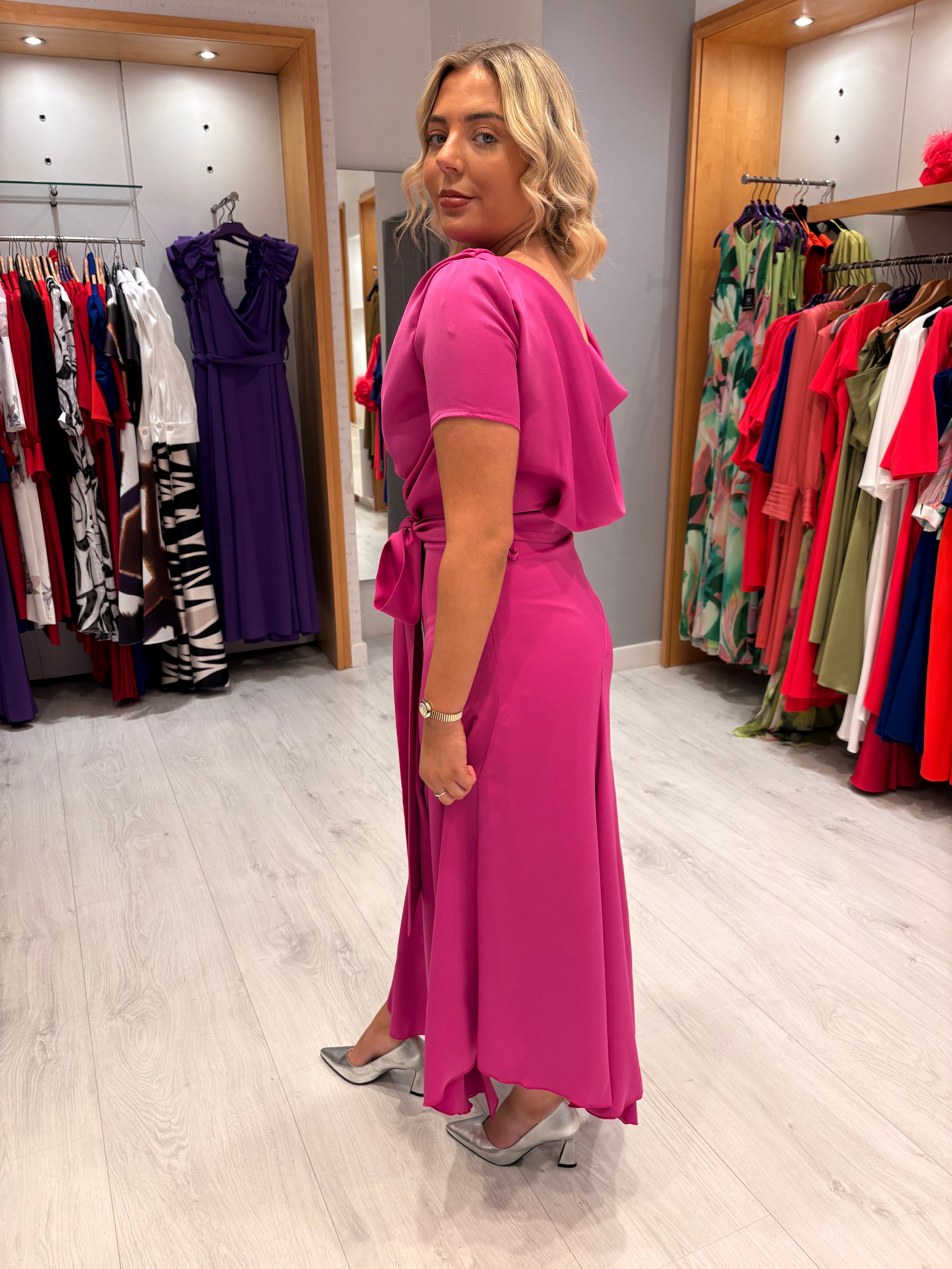 Kevan Jon Fuchsia Dotty Dress