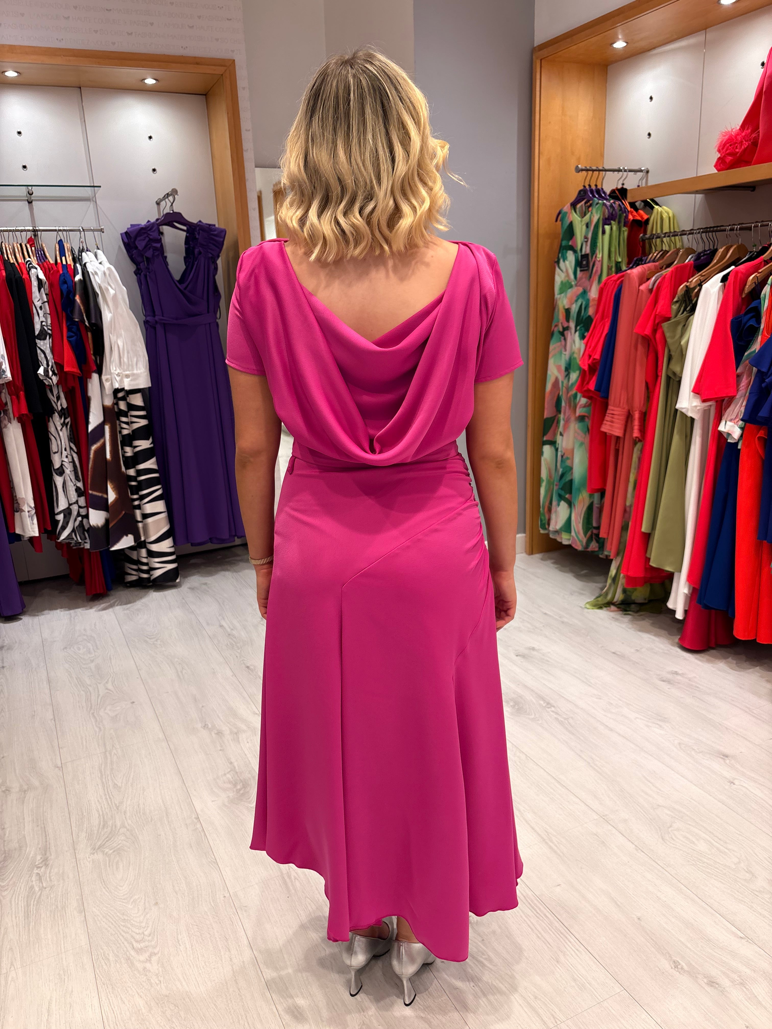 Kevan Jon Fuchsia Dotty Dress