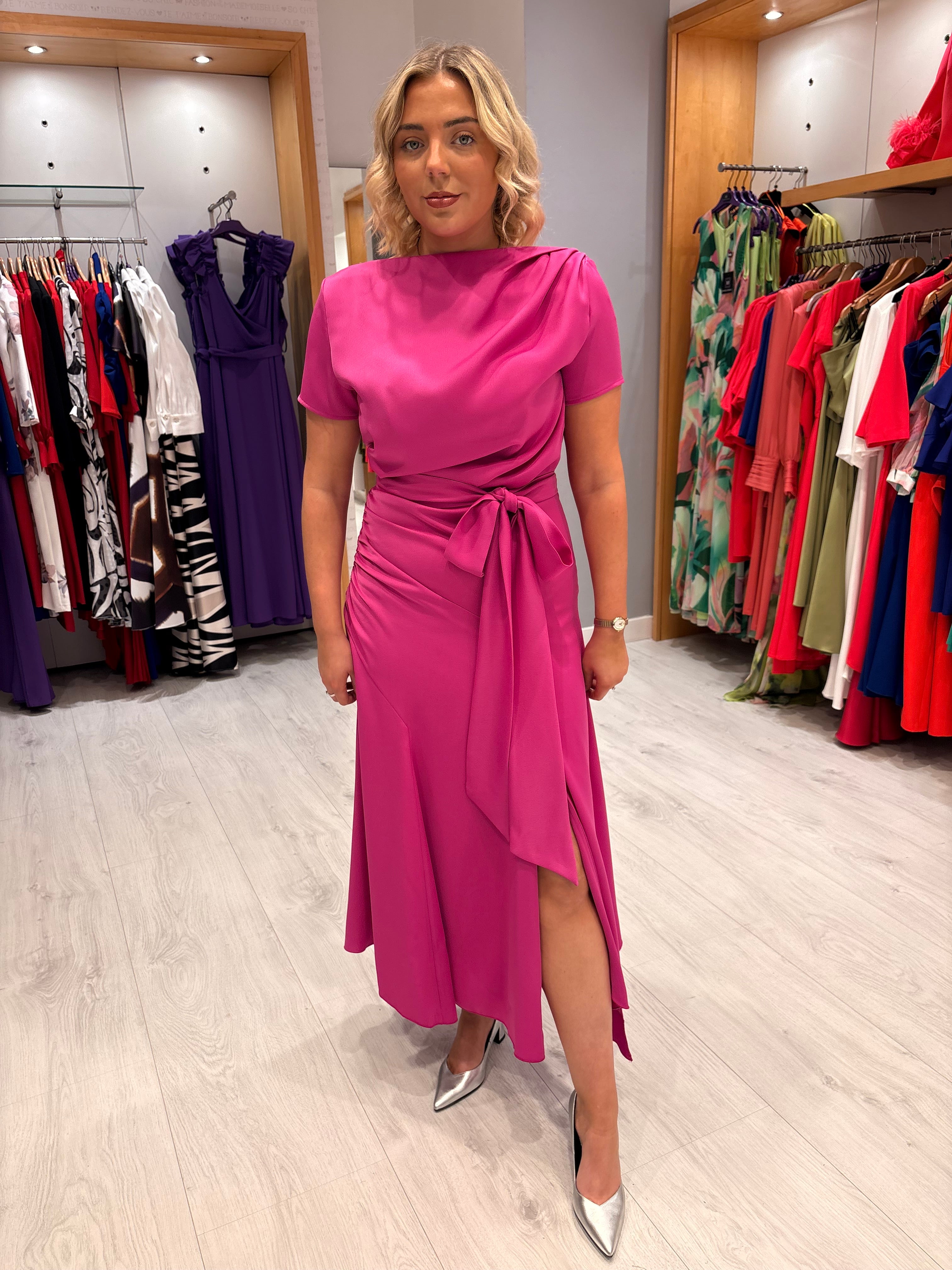 Kevan Jon Fuchsia Dotty Dress
