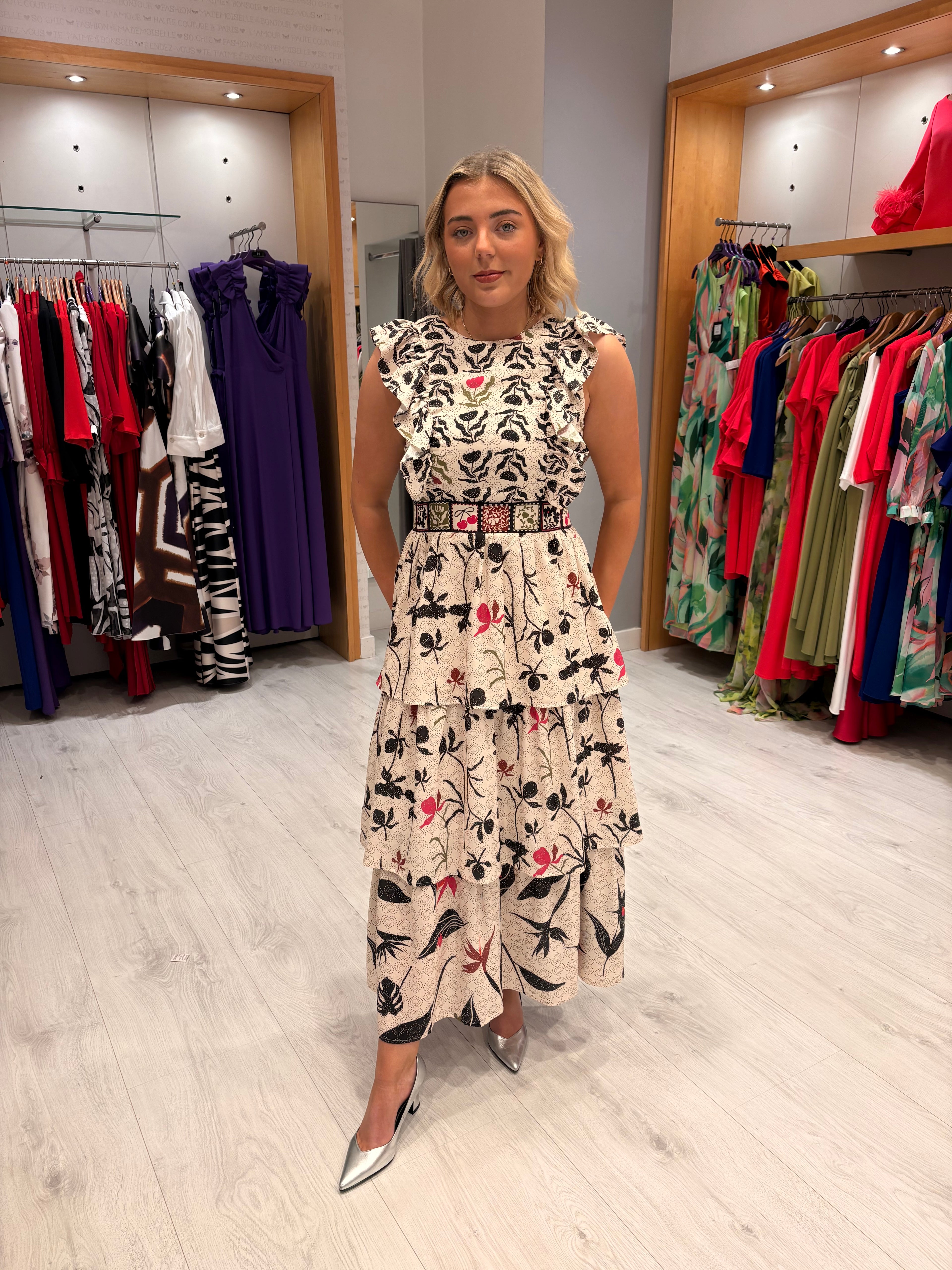 Emily Lovelock Sleeveless Frill Dress