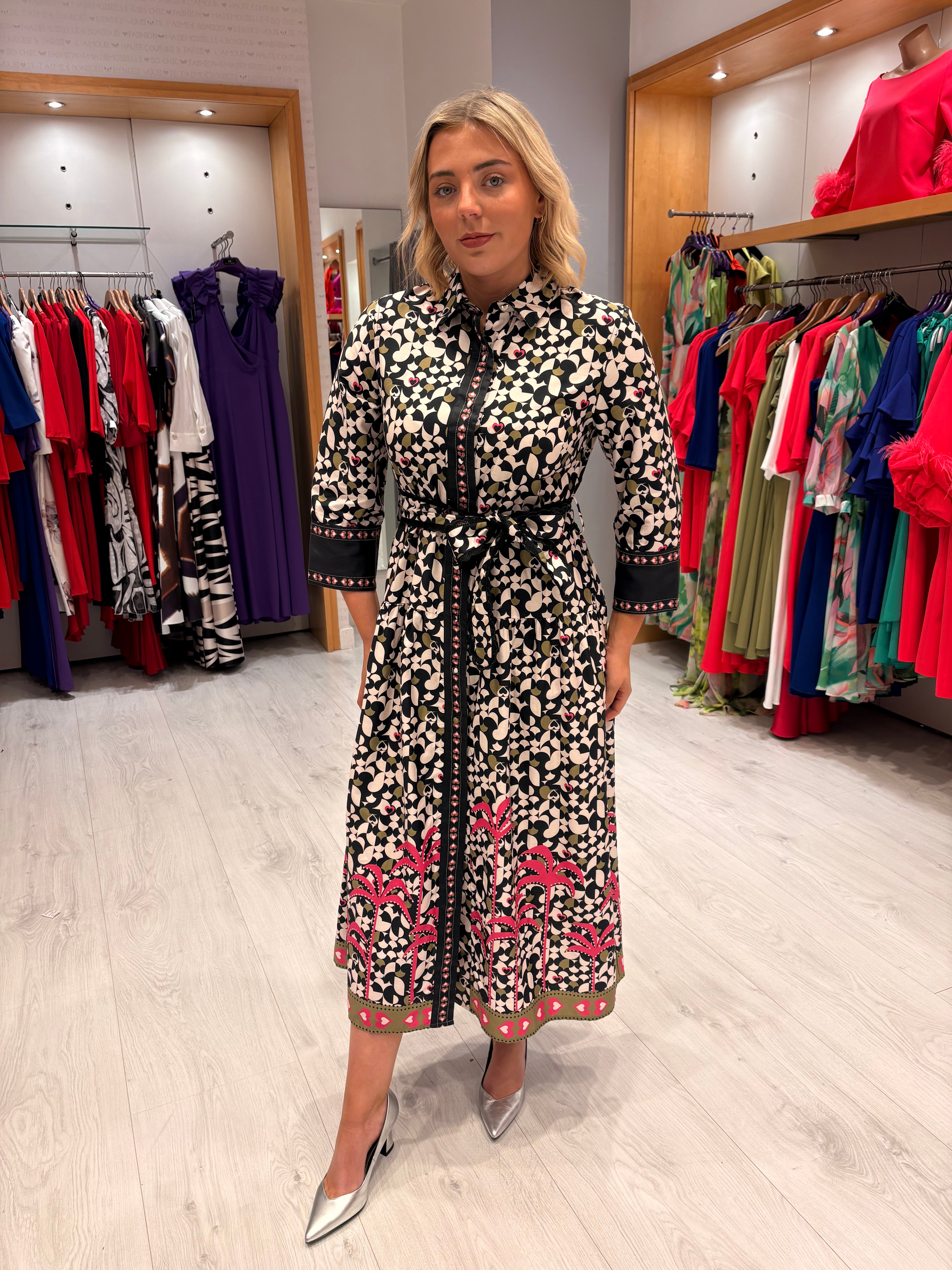 Emily lovelock Print Shirt Dress