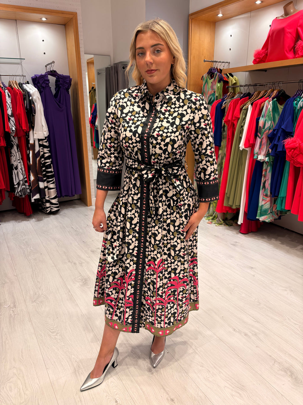 Emily lovelock Print Shirt Dress