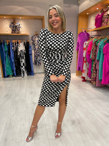 Carla Ruiz Checker Board Midi Dress
