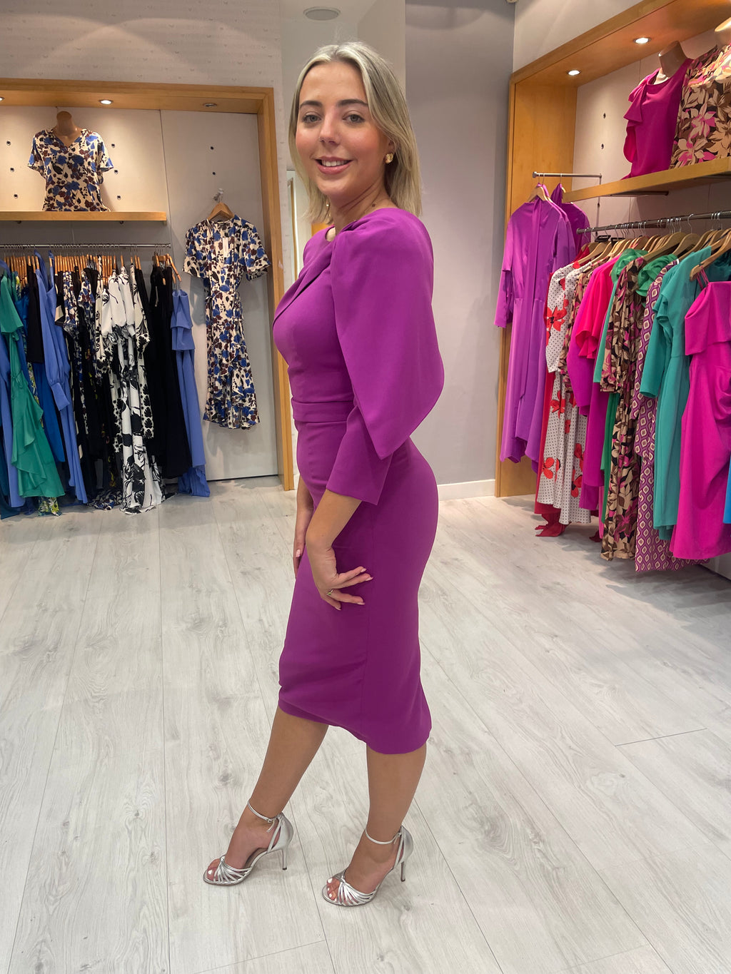 Carla Ruiz Grape Cape Dress