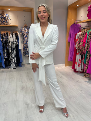 Carla Ruiz White Suit
