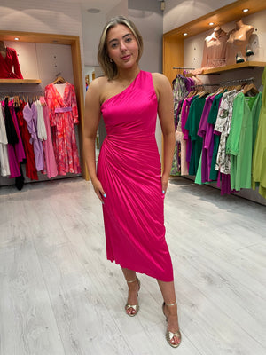 Carla Ruiz Pink Pleated Dress