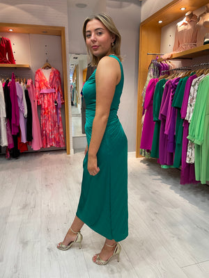 Carla Ruiz Green Pleat Dress