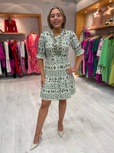 K Design Green Short Boho Dress