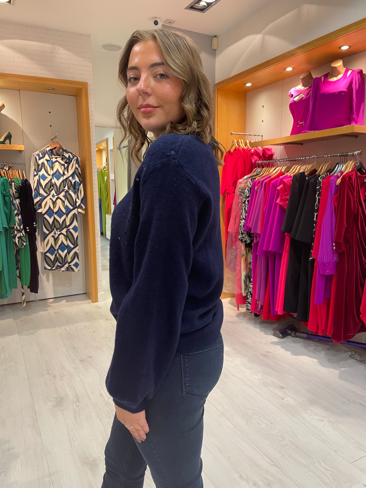 St Tropez Navy Sparkle Jumper