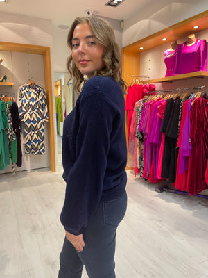 St Tropez Navy Sparkle Jumper