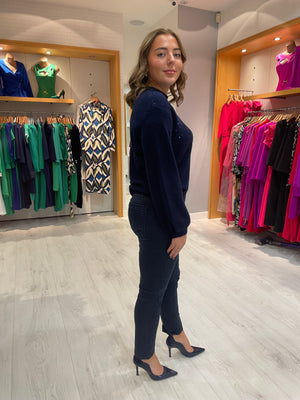 St Tropez Navy Sparkle Jumper