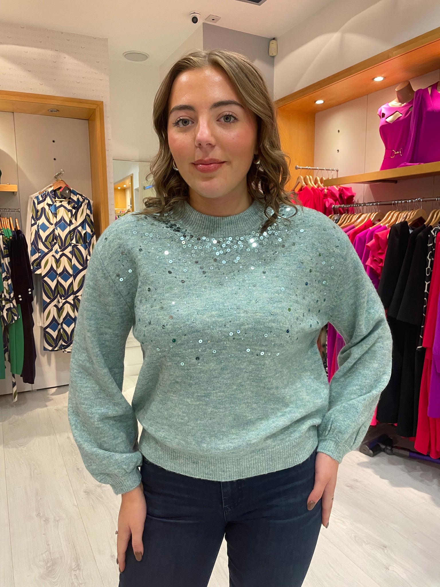 St Tropez Mint Sparkle Jumper