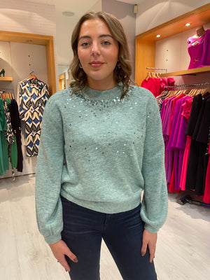 St Tropez Mint Sparkle Jumper