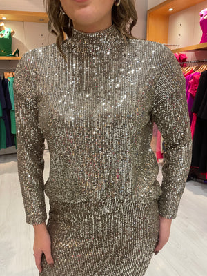 St Tropez Gold Sequin Top