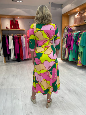 K Design Lime Print Dress
