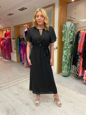 Smashed Lemon Black Sun Dress