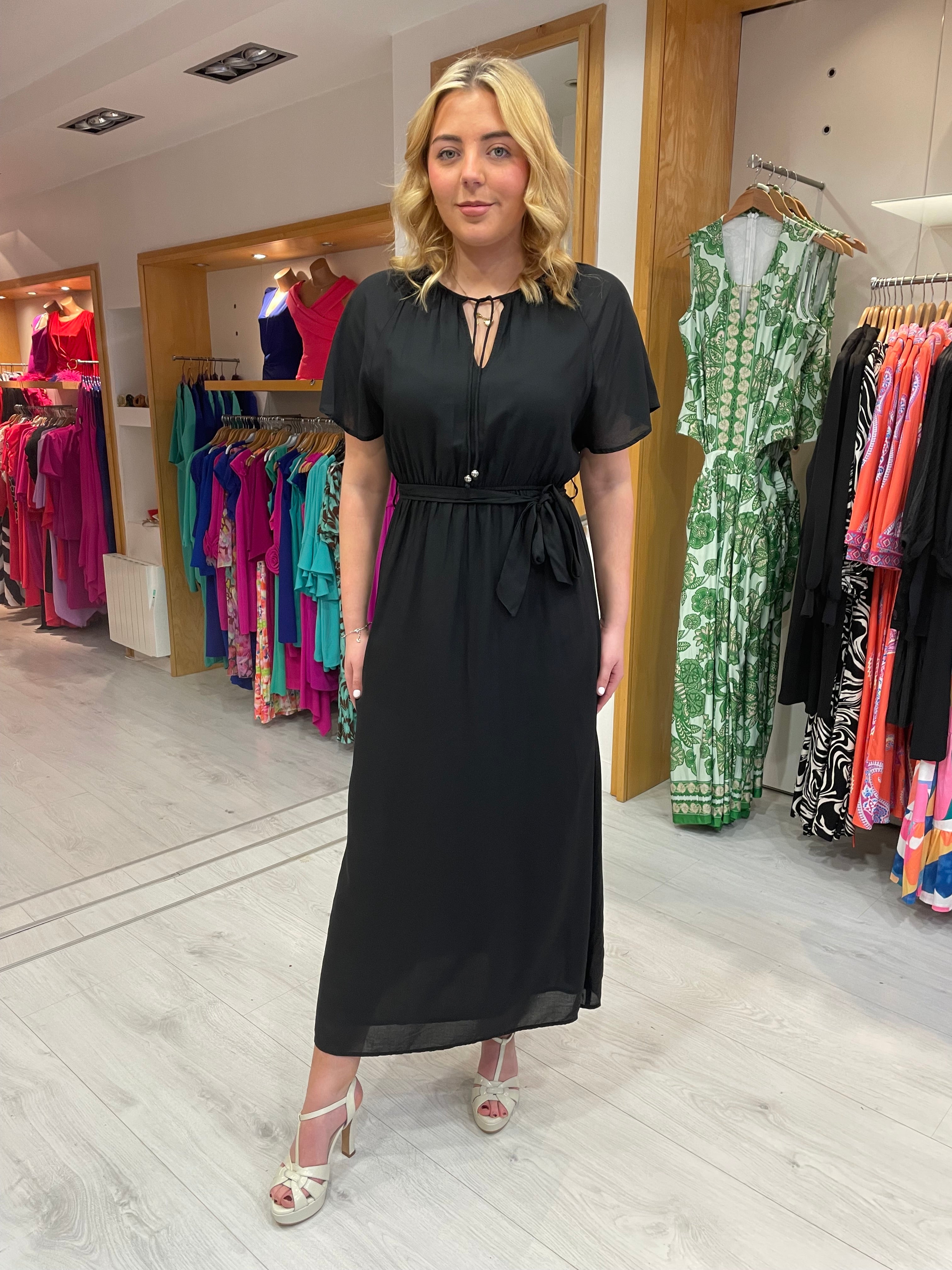 Smashed Lemon Black Sun Dress