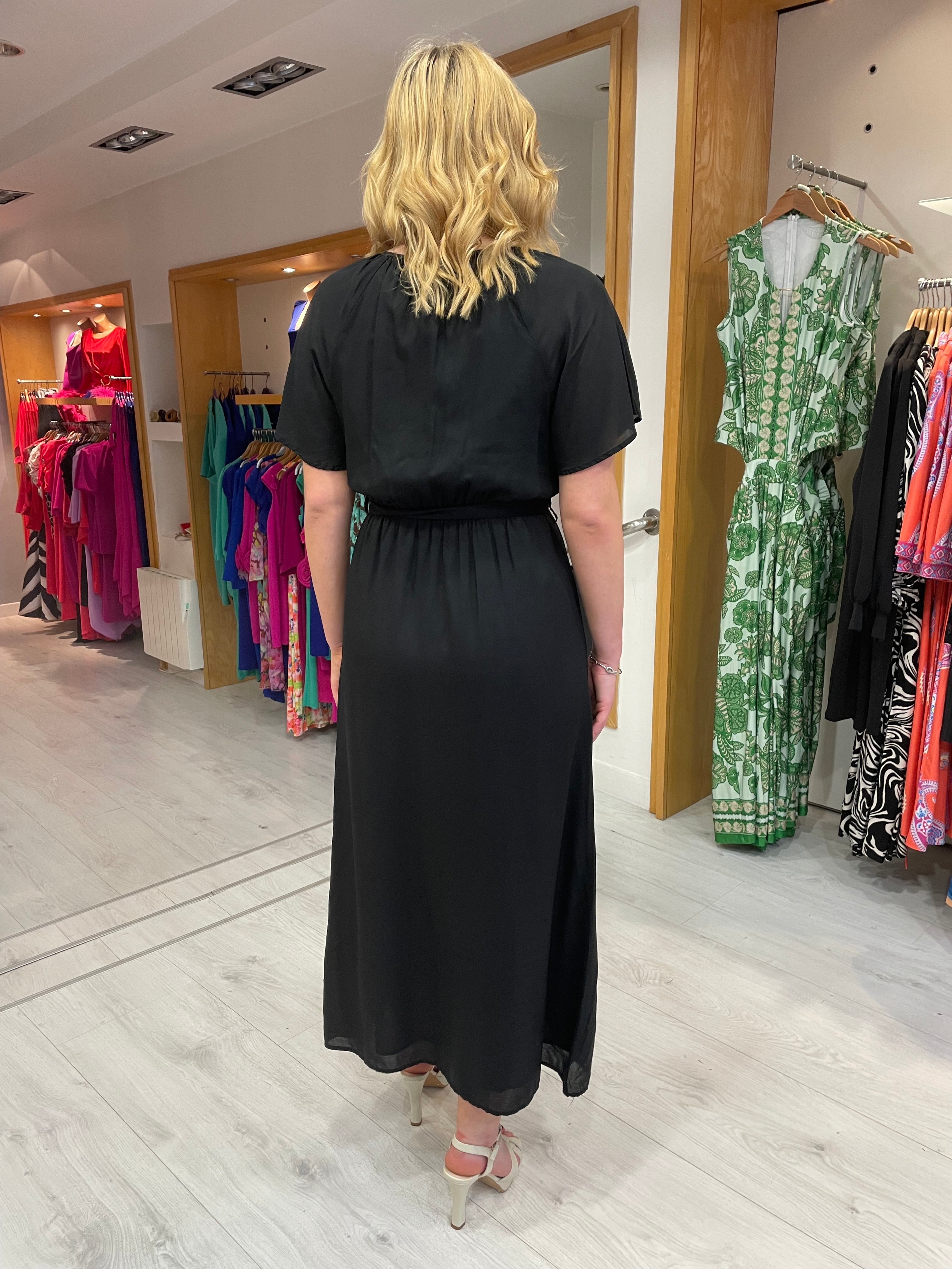 Smashed Lemon Black Sun Dress