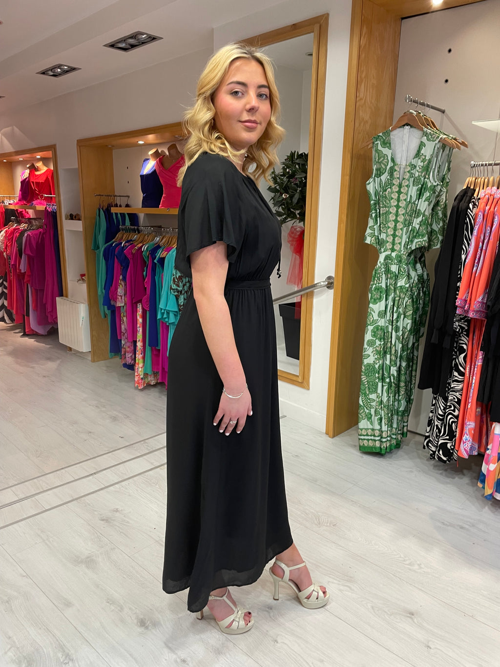 Smashed Lemon Black Sun Dress