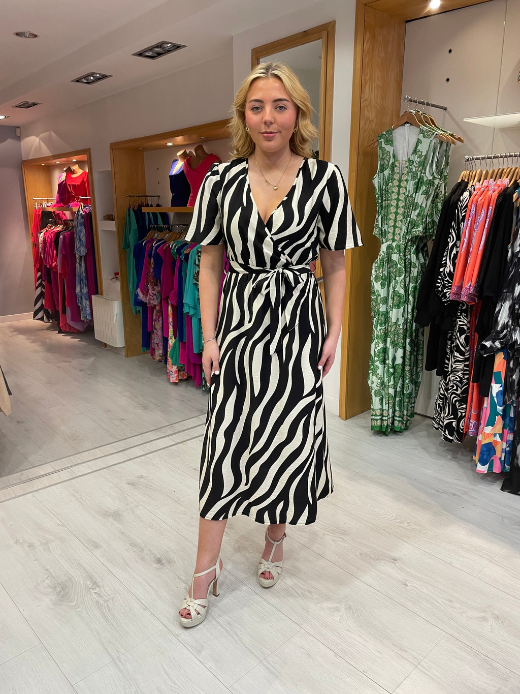 Smashed Lemon Black and White Dress