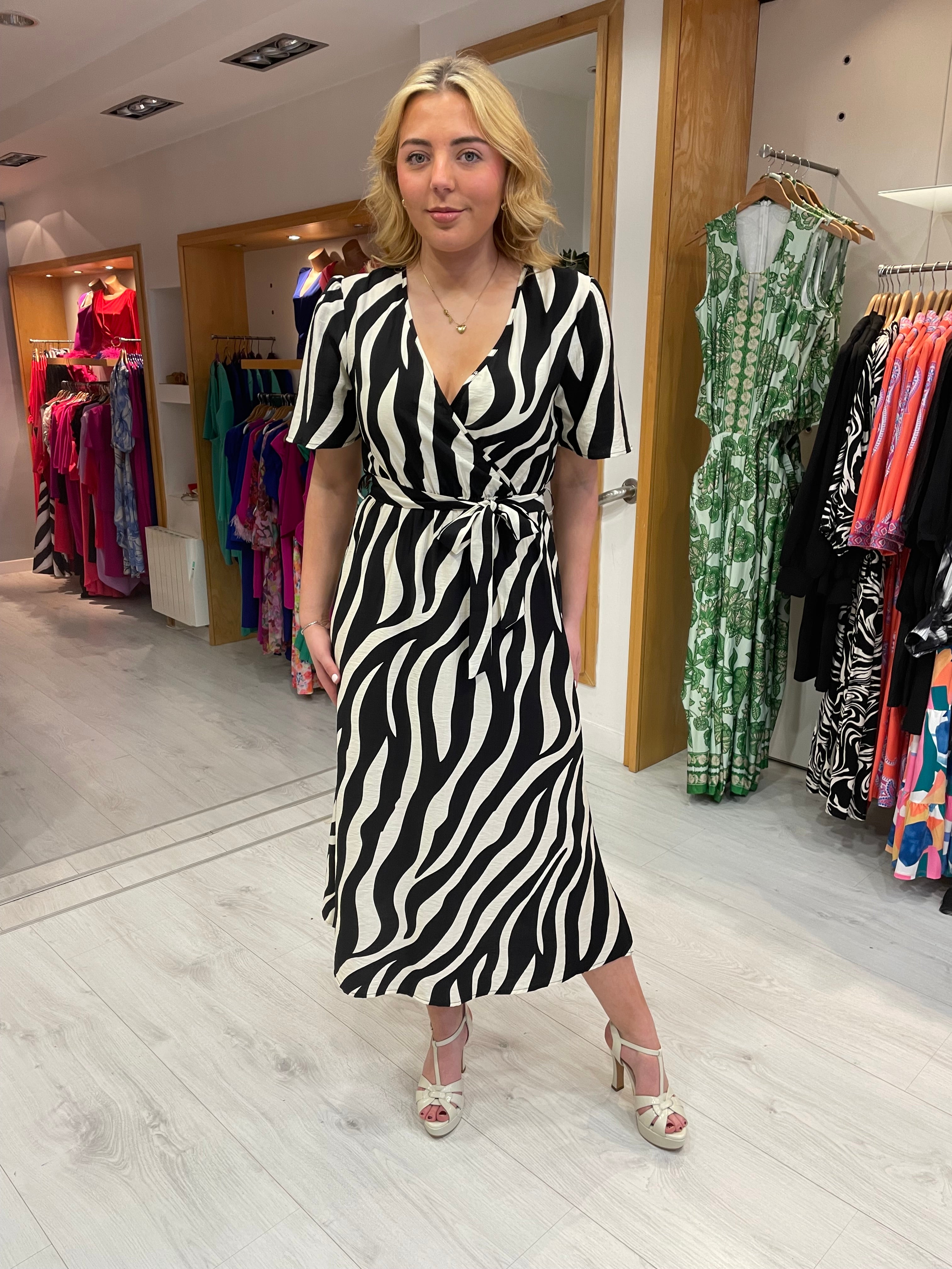 Smashed Lemon Black and White Dress