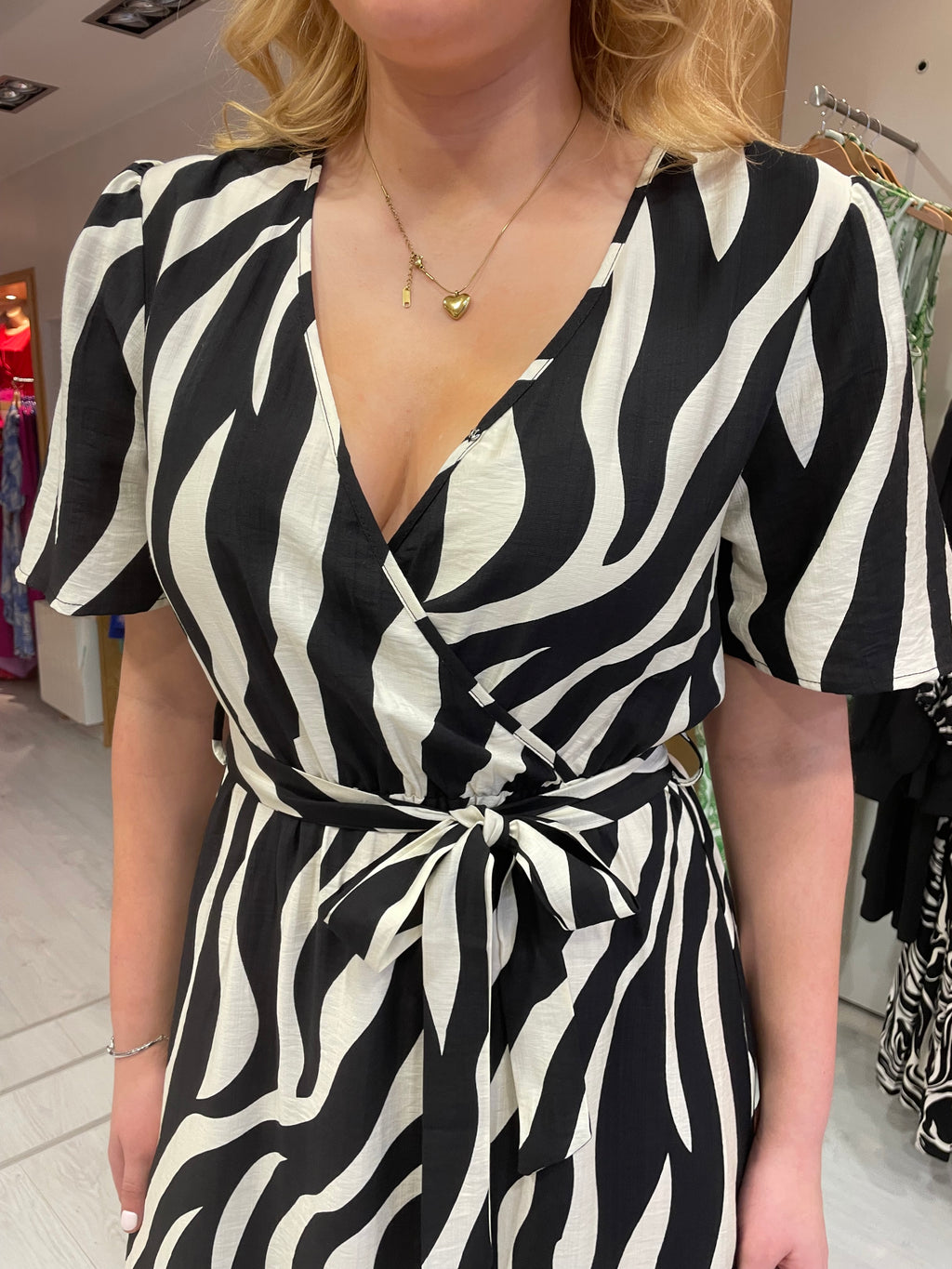 Smashed Lemon Black and White Dress