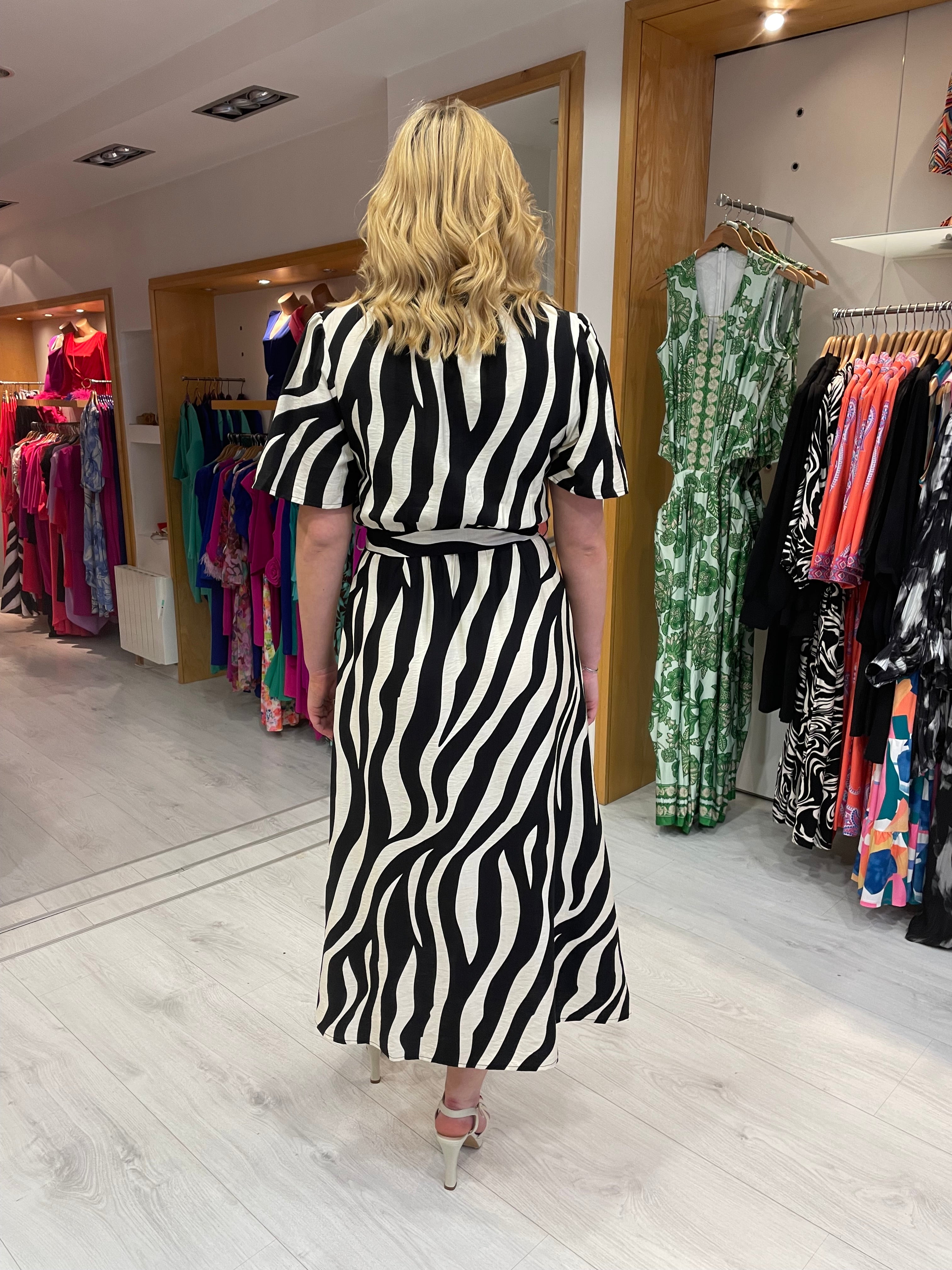 Smashed Lemon Black and White Dress