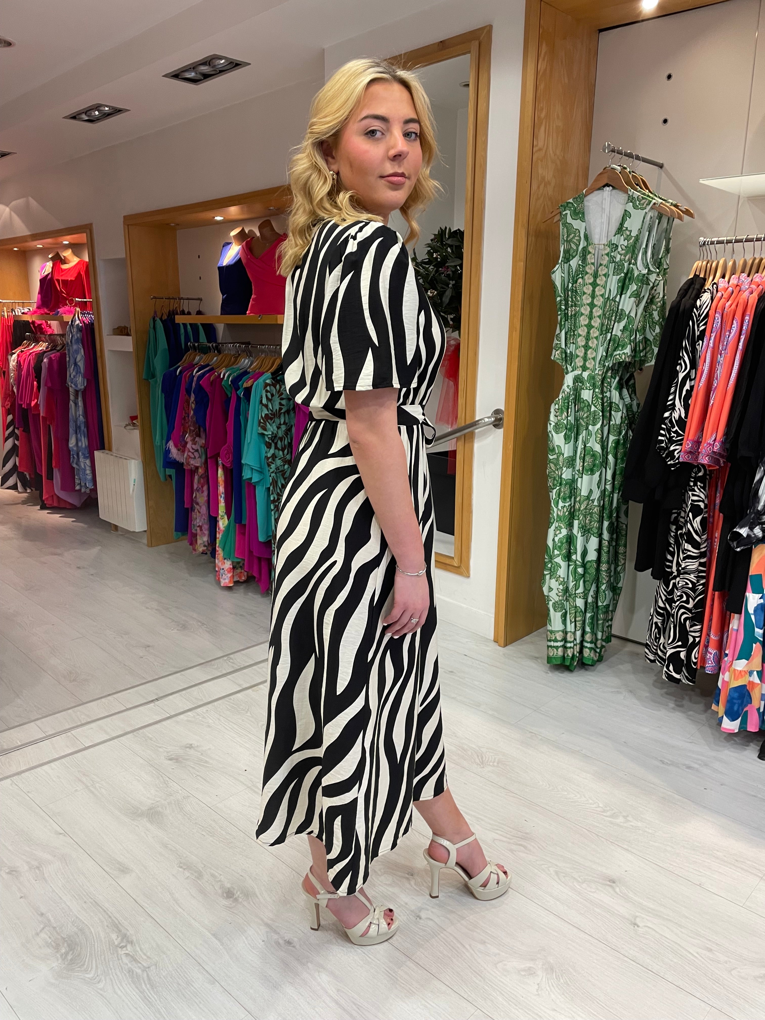 Smashed Lemon Black and White Dress